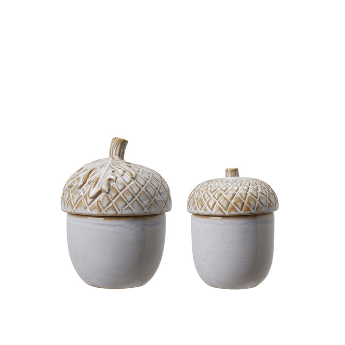Pine cone Candle weiss melange Set