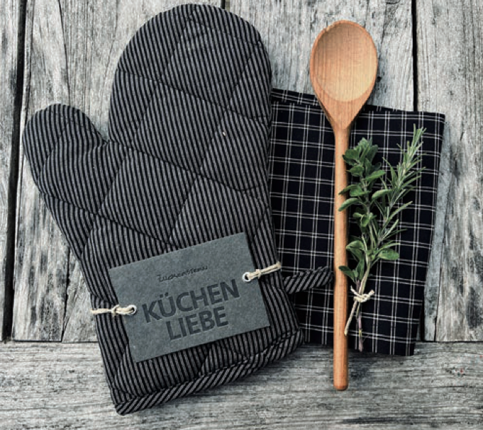 Küchengeschenke  Zuckerstern schwarz/ natur