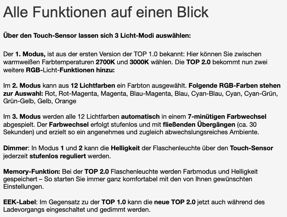 TOP Flaschenleuchte Sompex