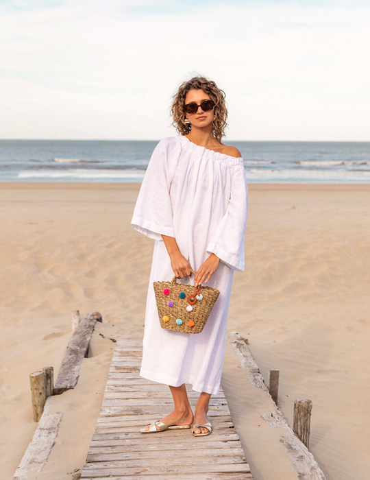 Sophia Pompoms Mini Shopper