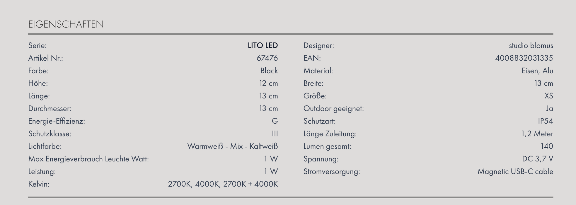 Lito LED Mini black